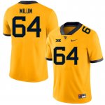 Men's West Virginia Mountaineers NCAA #64 Wyatt Milum Gold Authentic Nike Stitched College Football Jersey DA15G62LD